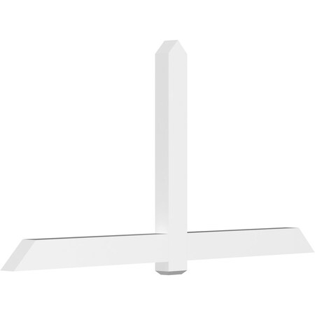 Ekena Millwork Eugene Architectural Grade PVC Gable Bracket, 96"W x 48"H x 4"D x 6"F, 12/12 Pitch GBP096X48X0406EUG00